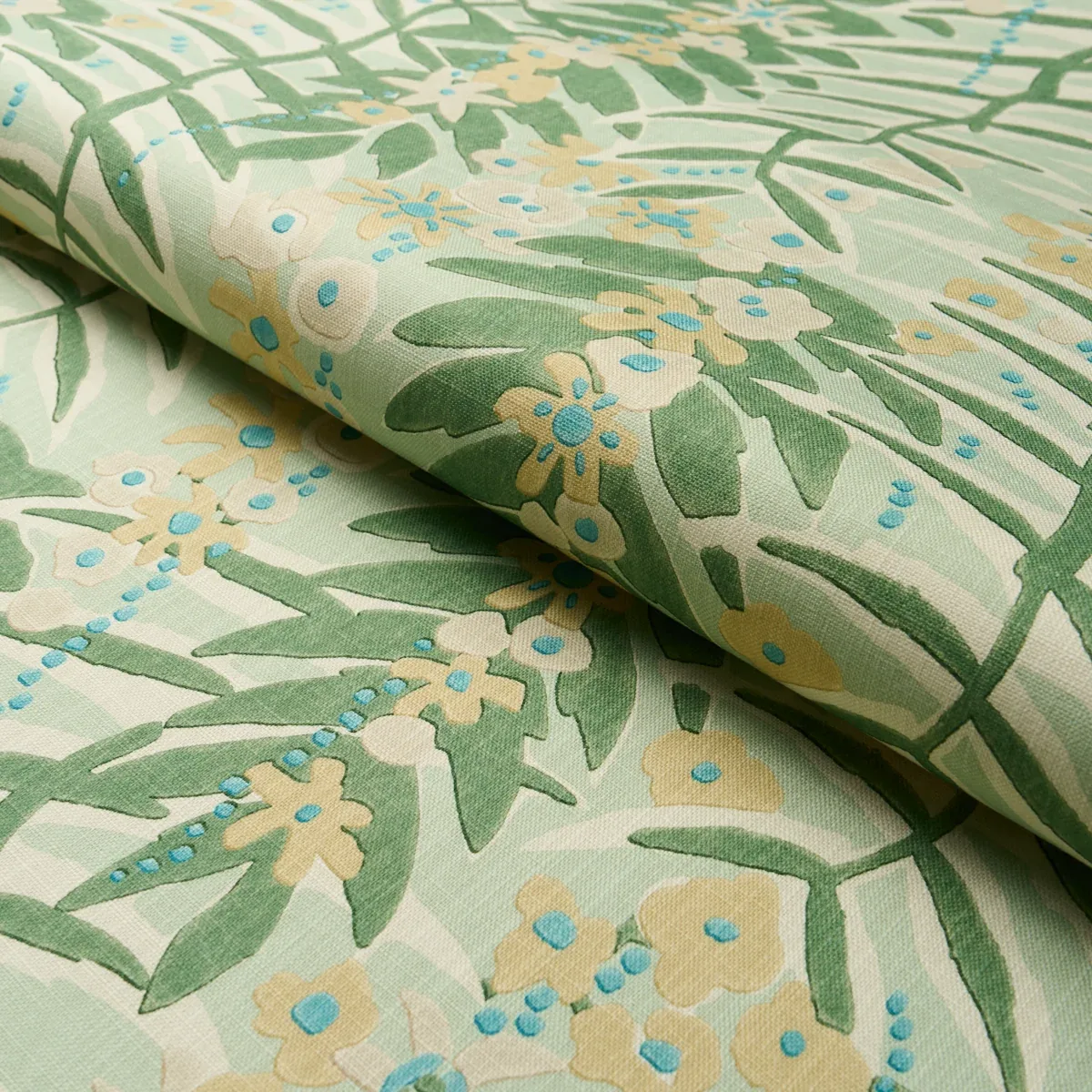 ASHBEE BOTANICAL Fabric – AQUA | Schumacher | Wallpaper Twin ASHBEE BOTANICAL fabric AQUA color by Schumacher