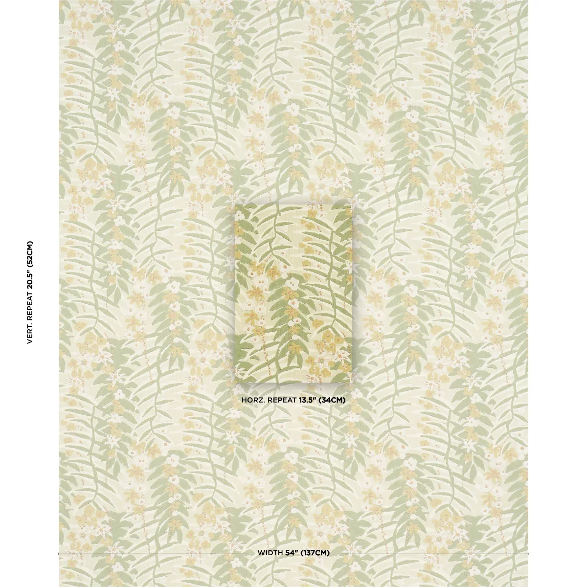 ASHBEE BOTANICAL Fabric – CITRON | Schumacher | Wallpaper Tw ASHBEE BOTANICAL fabric CITRON color by Schumacher