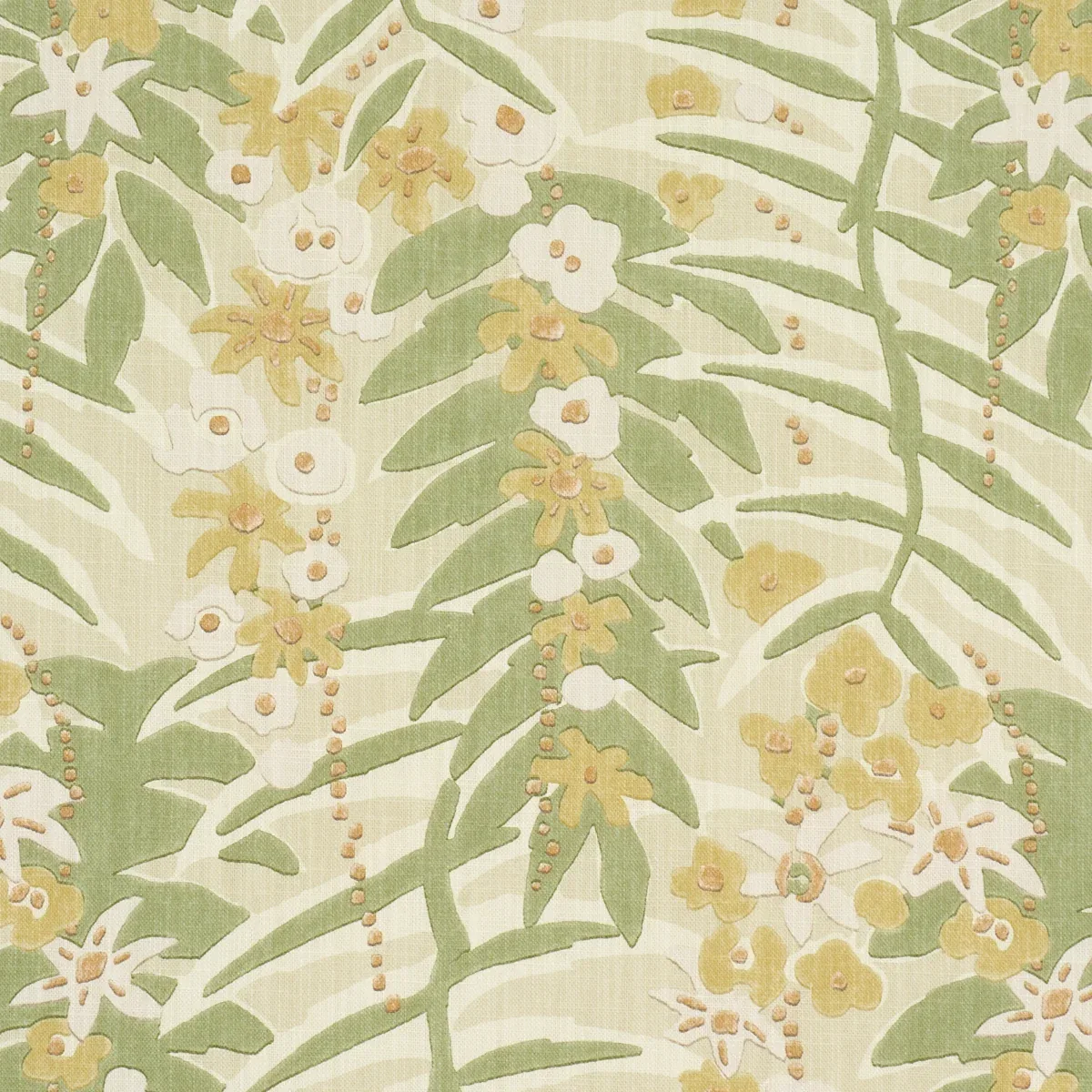 ASHBEE BOTANICAL Fabric – CITRON | Schumacher | Wallpaper Tw ASHBEE BOTANICAL fabric CITRON color by Schumacher