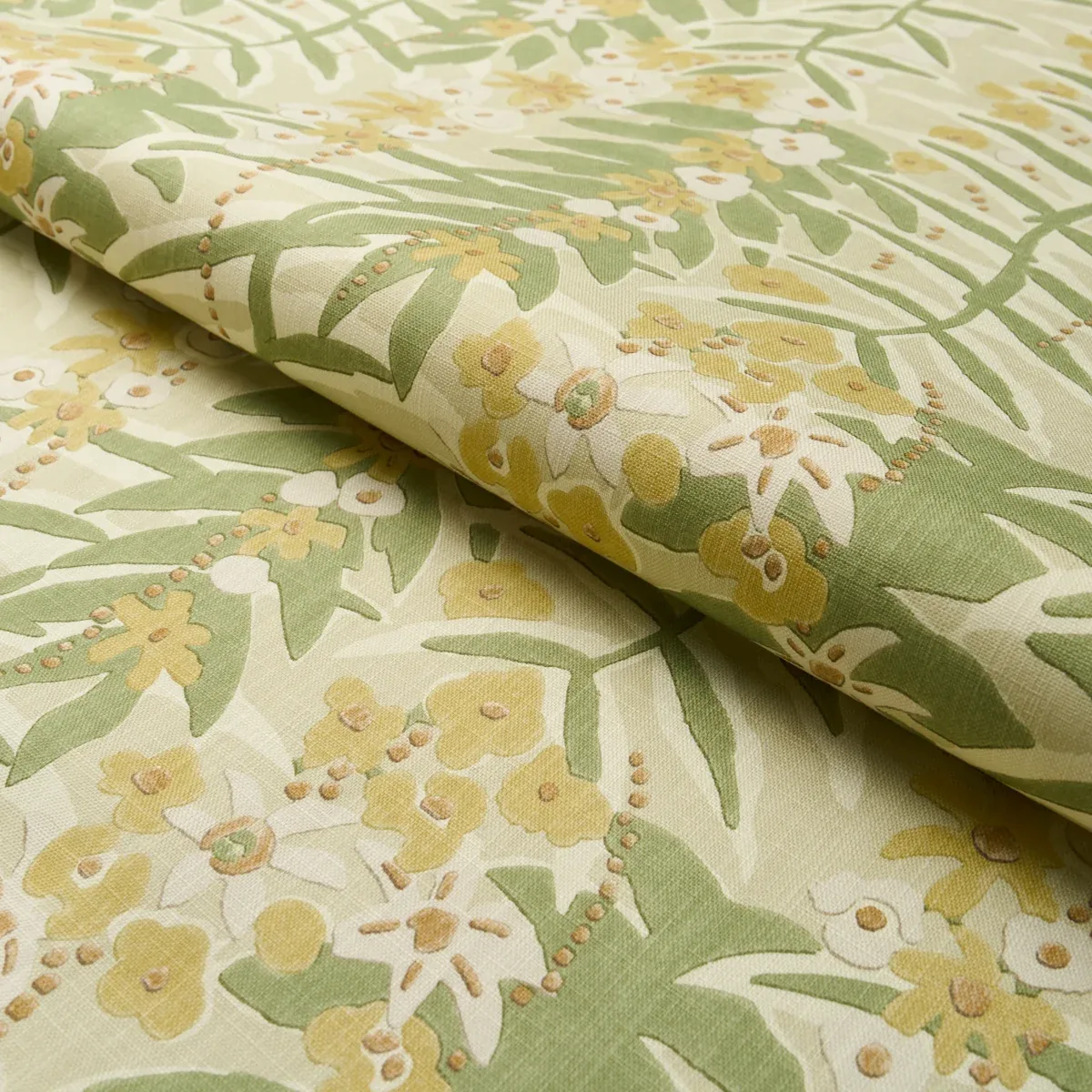 ASHBEE BOTANICAL Fabric – CITRON | Schumacher | Wallpaper Tw ASHBEE BOTANICAL fabric CITRON color by Schumacher