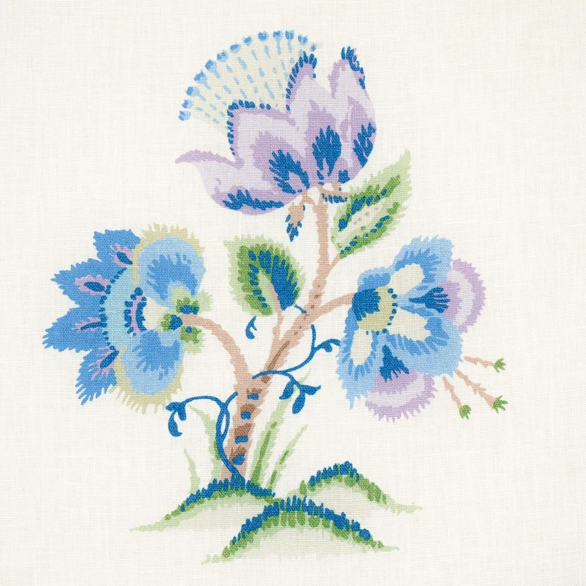 ASHFORD LINEN Fabric – CORNFLOWER AND LILAC | Schumacher | W ASHFORD LINEN fabric CORNFLOWER AND LILAC color by Schumacher
