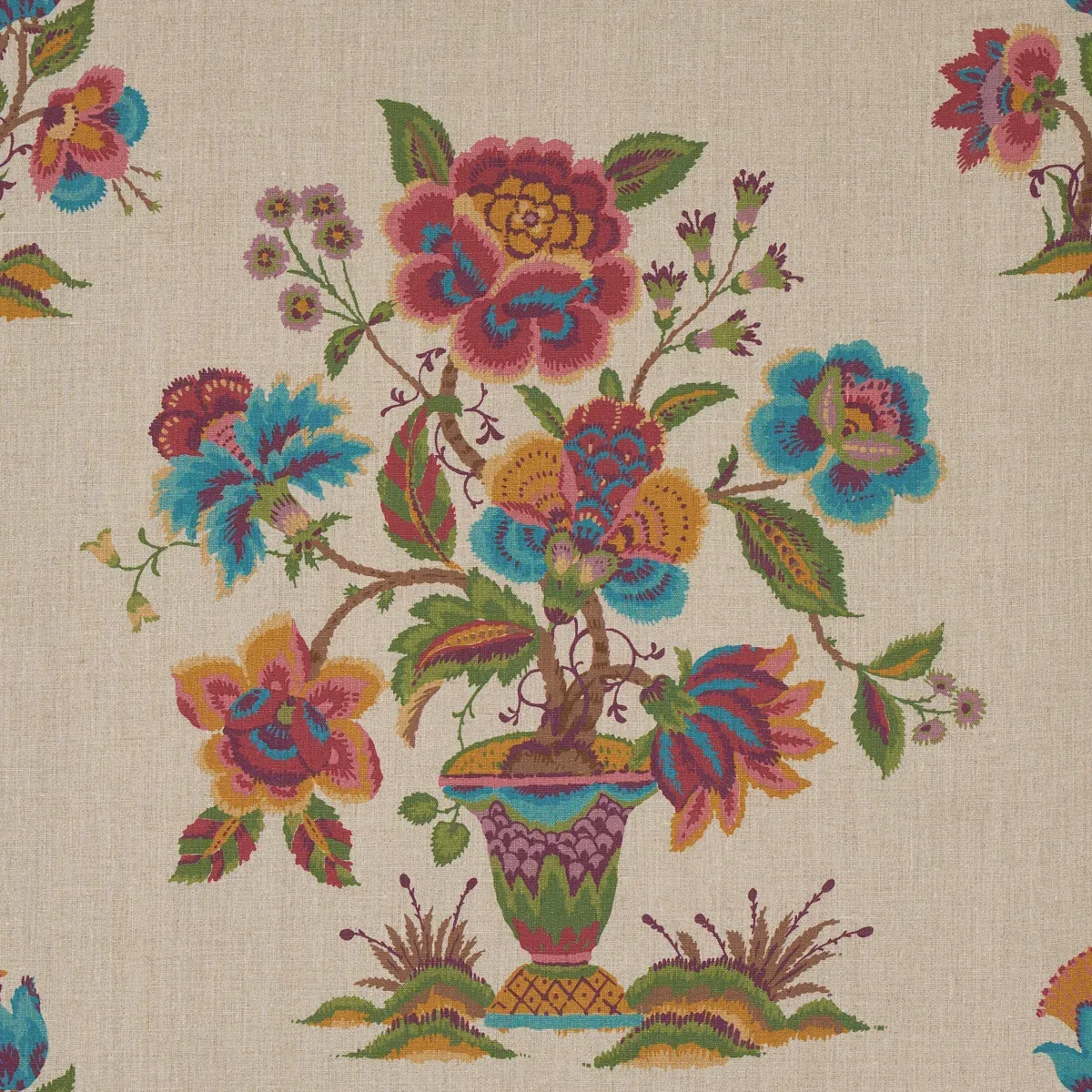 ASHFORD LINEN Fabric – MULBERRY AND NATURAL | Schumacher | W ASHFORD LINEN fabric MULBERRY AND NATURAL color by Schumacher
