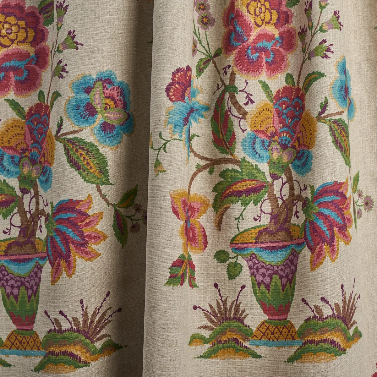 ASHFORD LINEN Fabric – MULBERRY AND NATURAL | Schumacher | W ASHFORD LINEN fabric MULBERRY AND NATURAL color by Schumacher