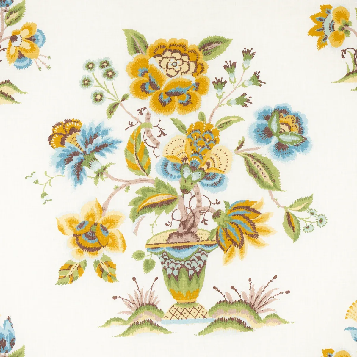 ASHFORD LINEN Fabric – OCHRE AND SKY | Schumacher | Wallpape ASHFORD LINEN fabric OCHRE AND SKY color by Schumacher