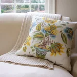 ASHFORD LINEN Fabric – OCHRE AND SKY | Schumacher | Wallpape ASHFORD LINEN fabric OCHRE AND SKY color by Schumacher