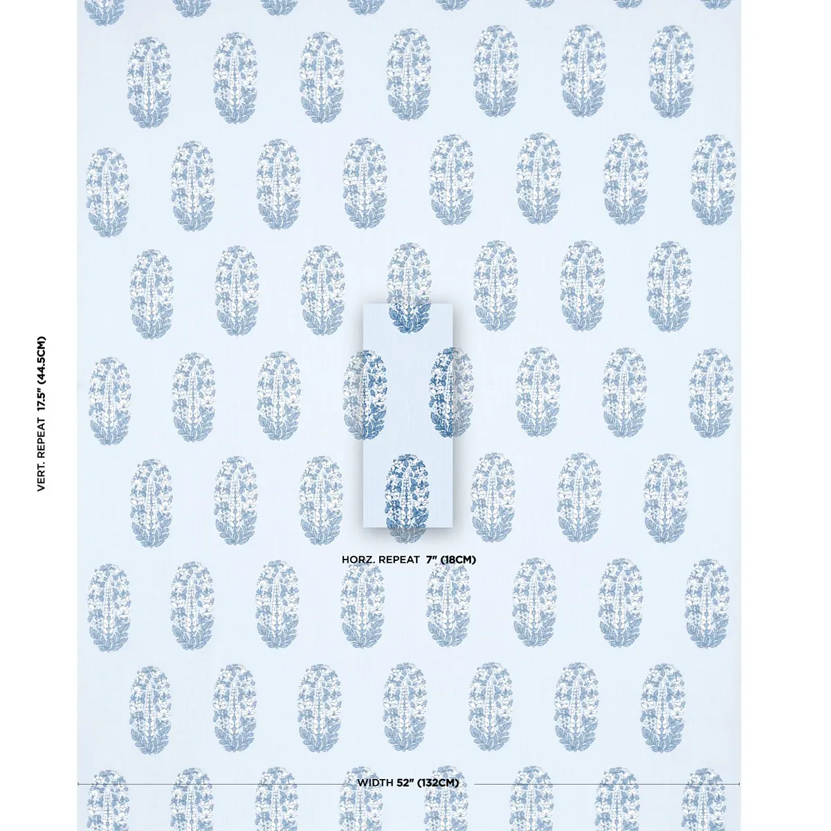 ASKANDRA FLOWER Fabric – CHAMBRAY | Schumacher | Wallpaper T ASKANDRA FLOWER fabric CHAMBRAY color by Schumacher