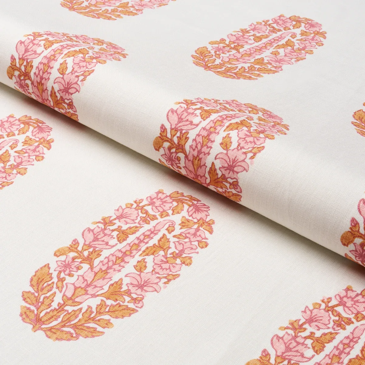 ASKANDRA FLOWER fabric TANGERINE color by Schumacher