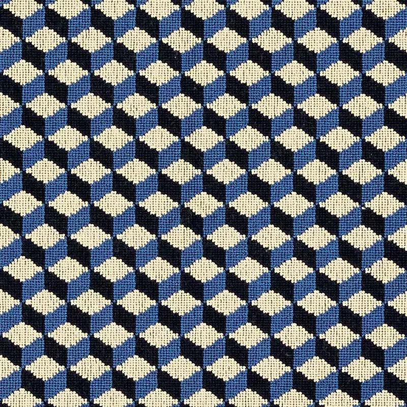 ATWOOD ÉPINGLÉ fabric COBALT color by Schumacher