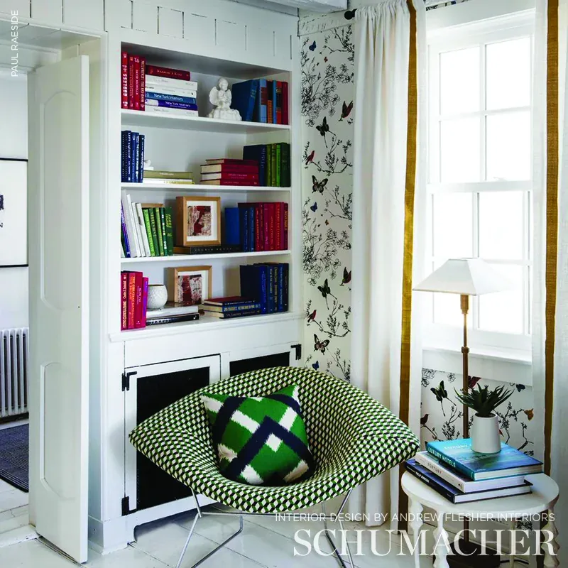 ATWOOD ÉPINGLÉ Fabric – VERT | Schumacher | Wallpaper Twins ATWOOD ÉPINGLÉ fabric VERT color by Schumacher
