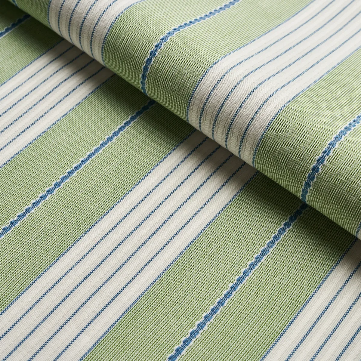 AUDREY STRIPE Fabric – GREEN | Schumacher | Wallpaper Twins AUDREY STRIPE fabric GREEN color by Schumacher