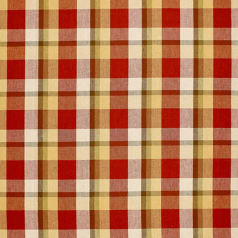 AUGUSTA LINEN PLAID fabric ORCHARD color by Schumacher