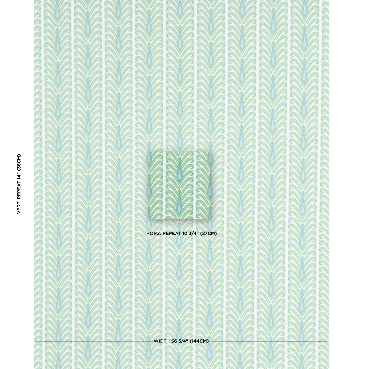 AUGUSTINE IKAT fabric LEAF color by Schumacher