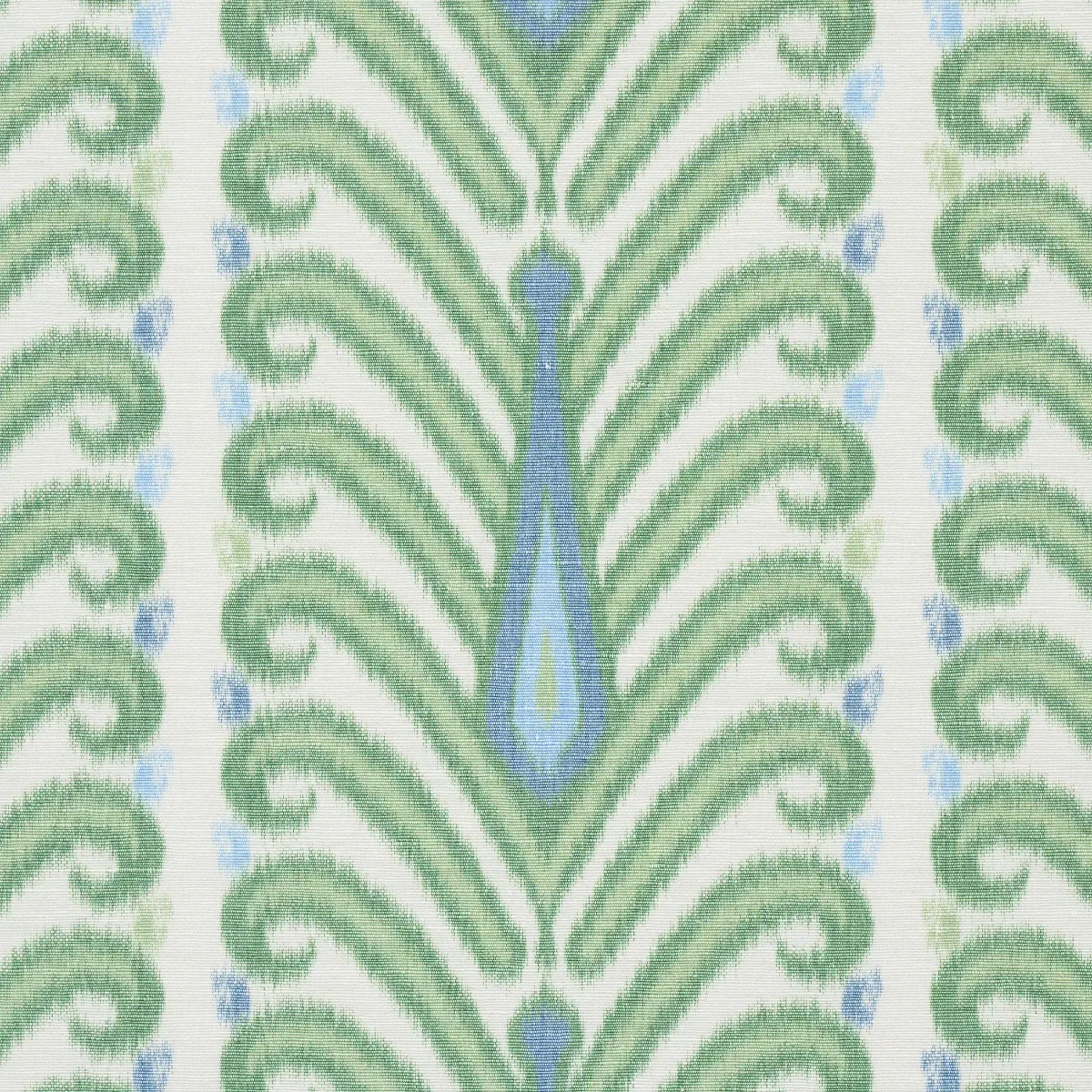 AUGUSTINE IKAT fabric LEAF color by Schumacher