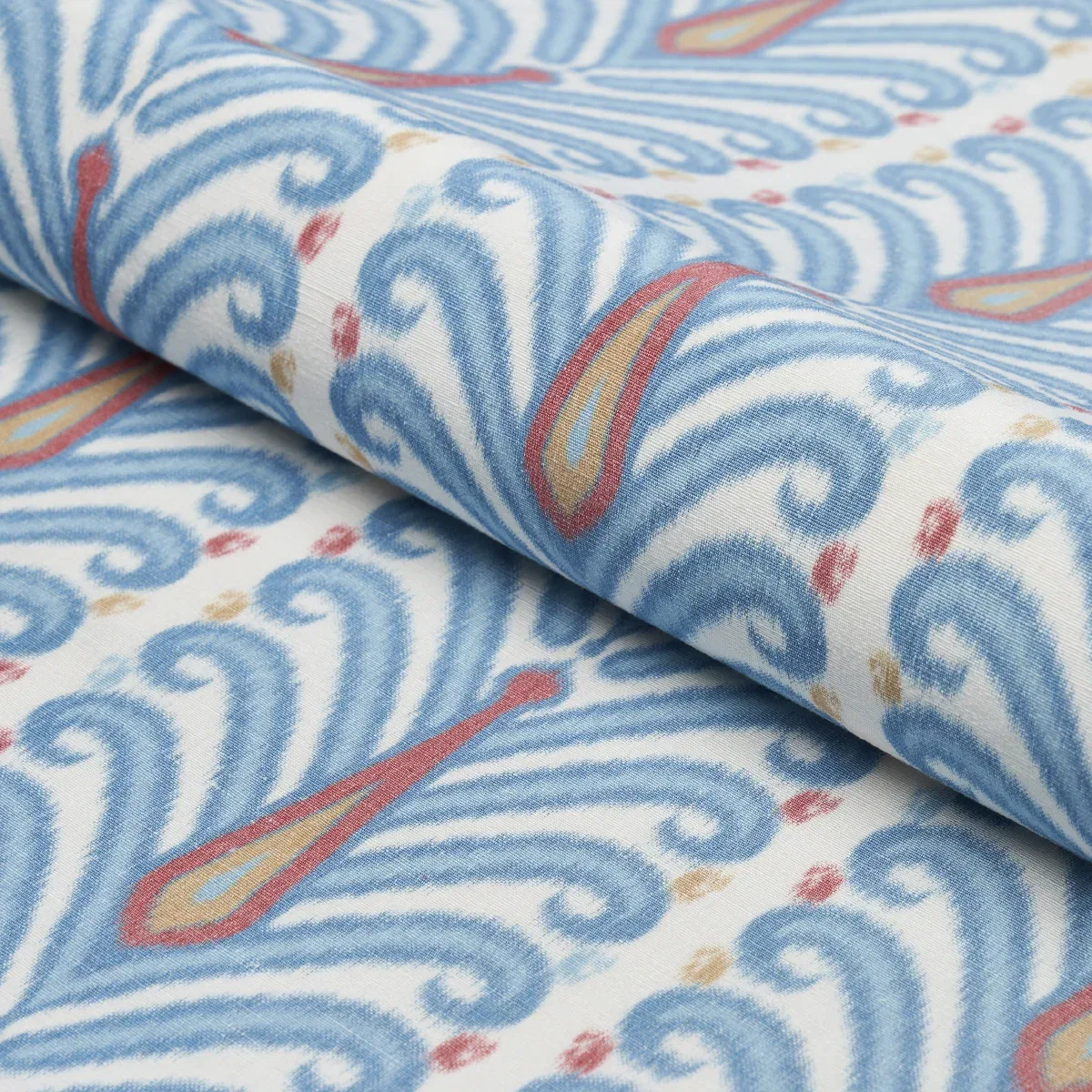 AUGUSTINE IKAT fabric PEACOCK color by Schumacher