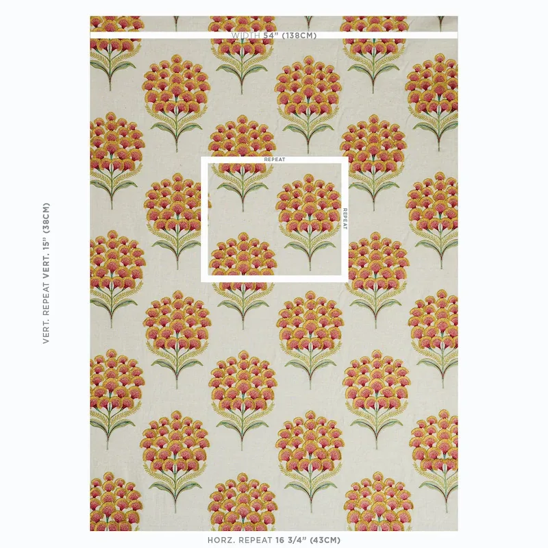 AURELIA EMBROIDERY Fabric – NATURAL | Schumacher | Wallpaper AURELIA EMBROIDERY fabric NATURAL color by Schumacher
