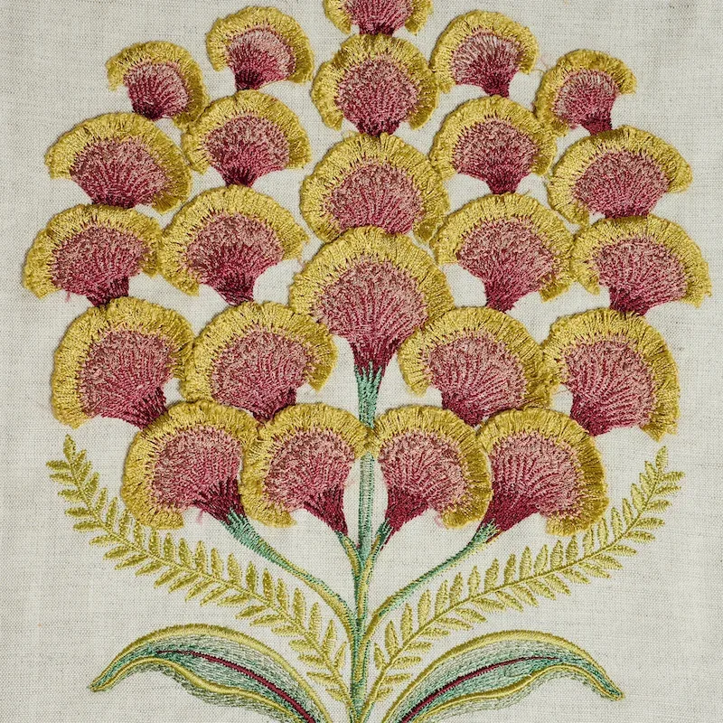 AURELIA EMBROIDERY Fabric – NATURAL | Schumacher | Wallpaper AURELIA EMBROIDERY fabric NATURAL color by Schumacher