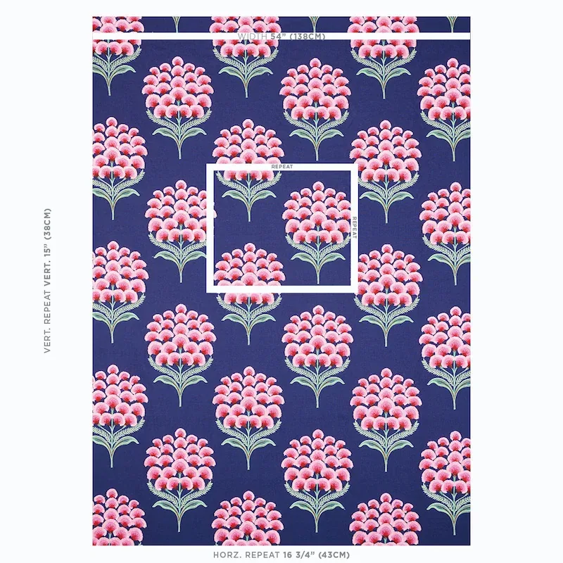 AURELIA EMBROIDERY fabric NAVY color by Schumacher