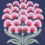 AURELIA EMBROIDERY fabric NAVY color by Schumacher