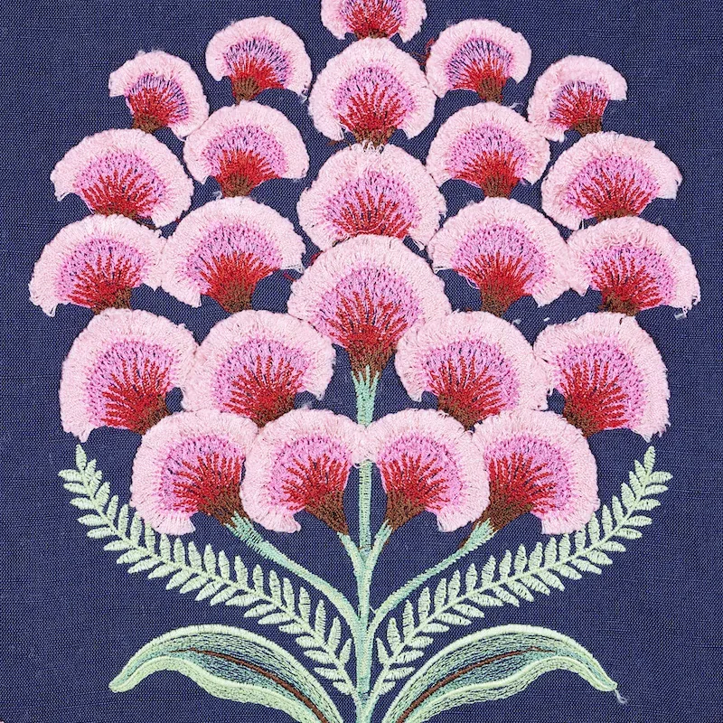 AURELIA EMBROIDERY fabric NAVY color by Schumacher