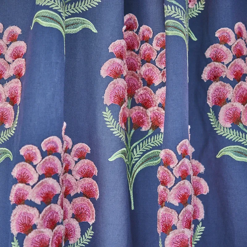 AURELIA EMBROIDERY fabric NAVY color by Schumacher