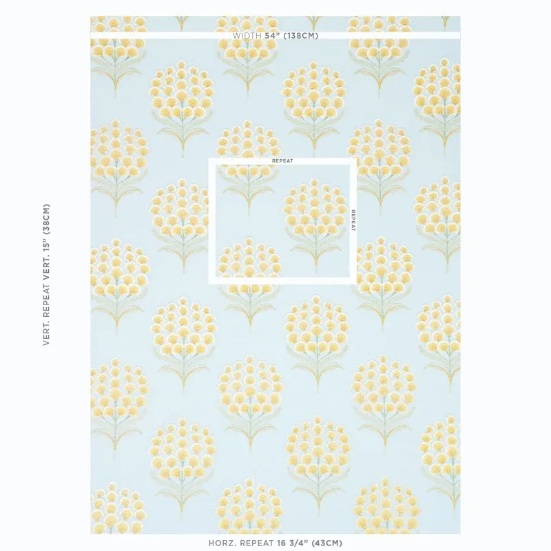 AURELIA EMBROIDERY Fabric – SKY | Schumacher | Wallpaper Twi AURELIA EMBROIDERY fabric SKY color by Schumacher