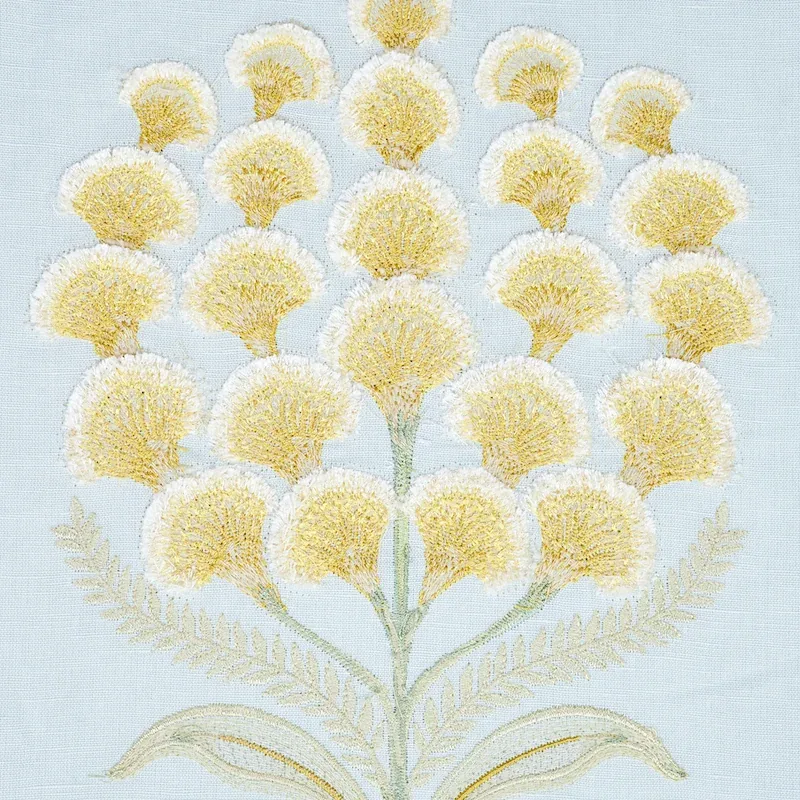 AURELIA EMBROIDERY Fabric – SKY | Schumacher | Wallpaper Twi AURELIA EMBROIDERY fabric SKY color by Schumacher