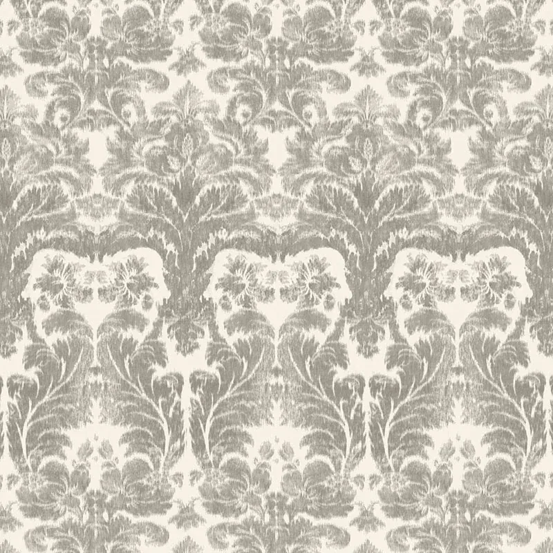 AURORA DAMASK fabric LINEN color by Schumacher