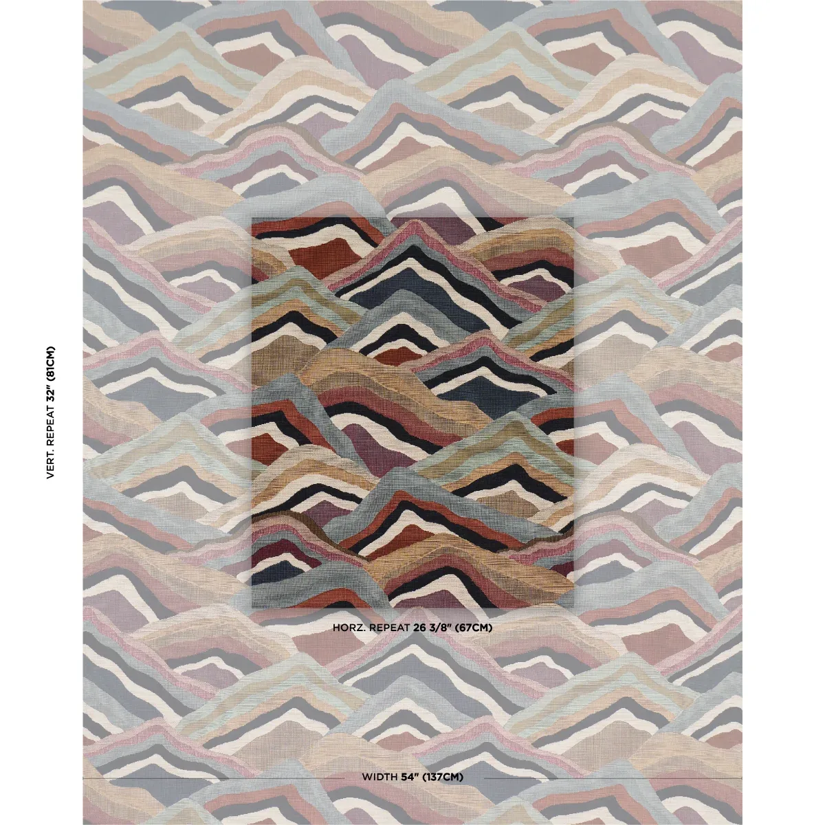 AVALA HILLS fabric EARTHY MULTI color by Schumacher