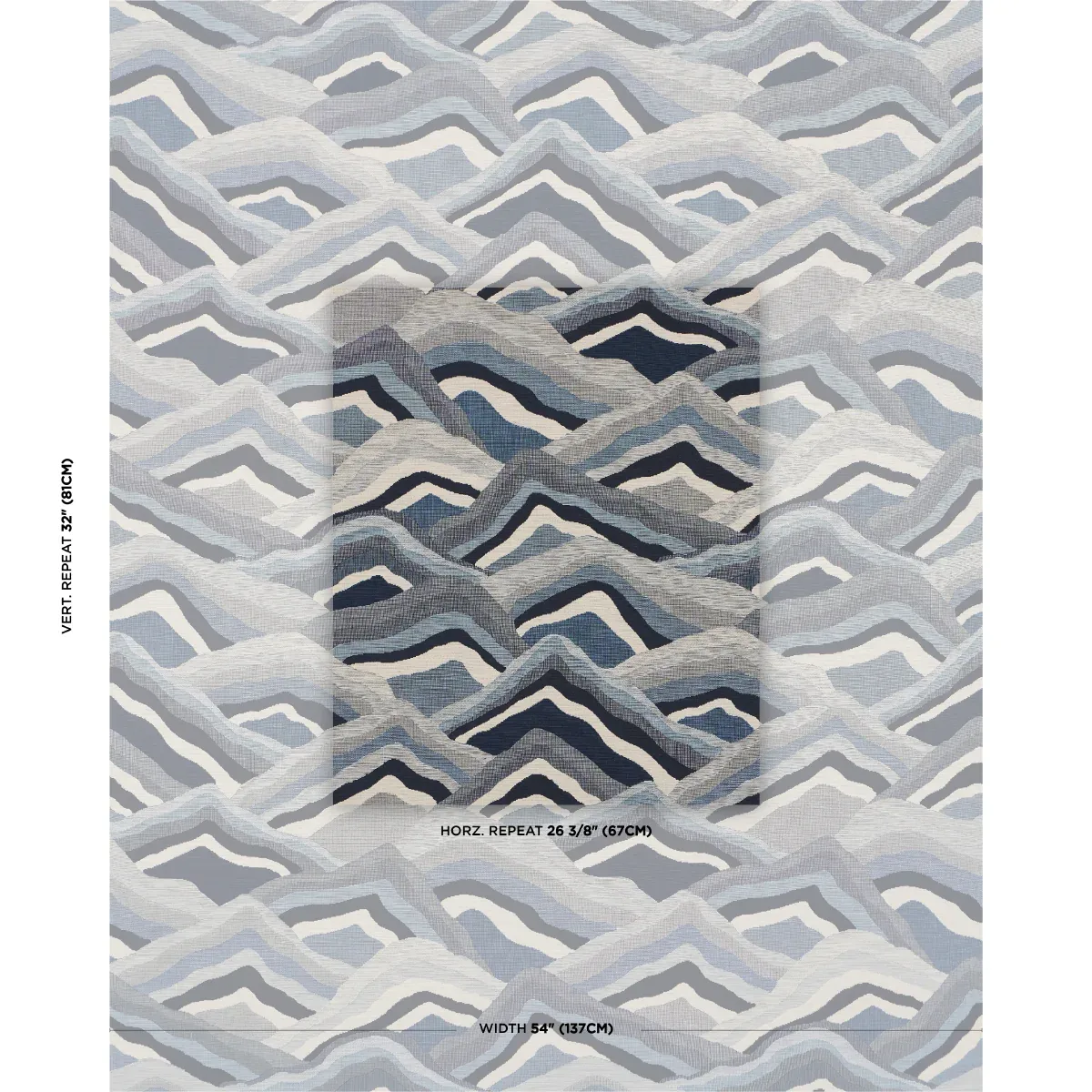 AVALA HILLS fabric OCEAN color by Schumacher