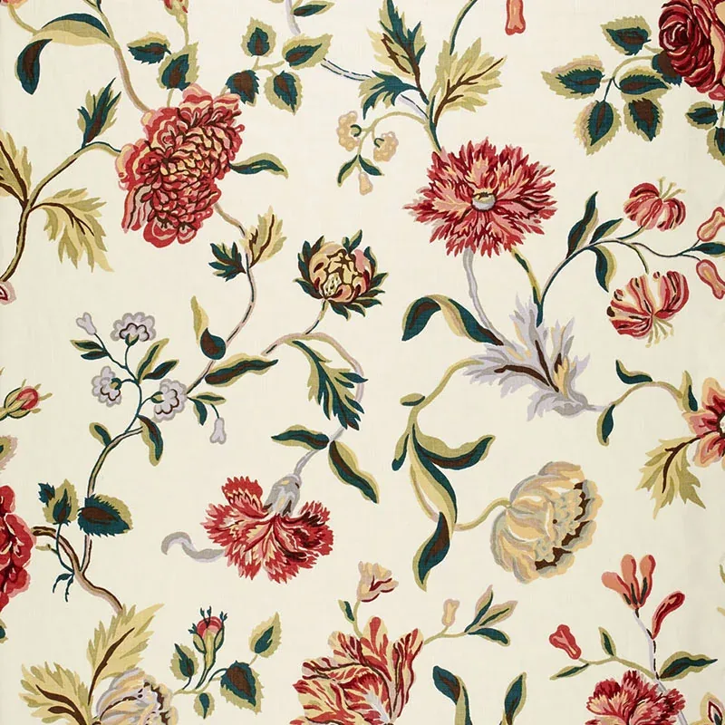 AVEBURY FLORAL VINE fabric DOCUMENT ROSE color by Schumacher