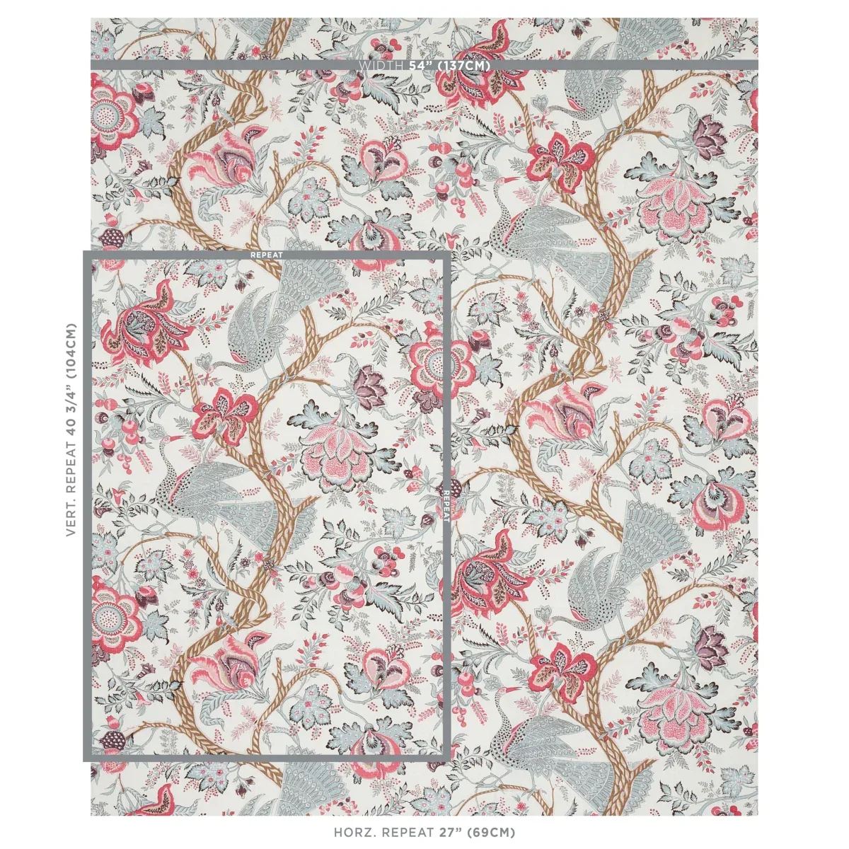 AVELINE LINEN Fabric – ROSE | Schumacher | Wallpaper Twins AVELINE LINEN fabric ROSE color by Schumacher