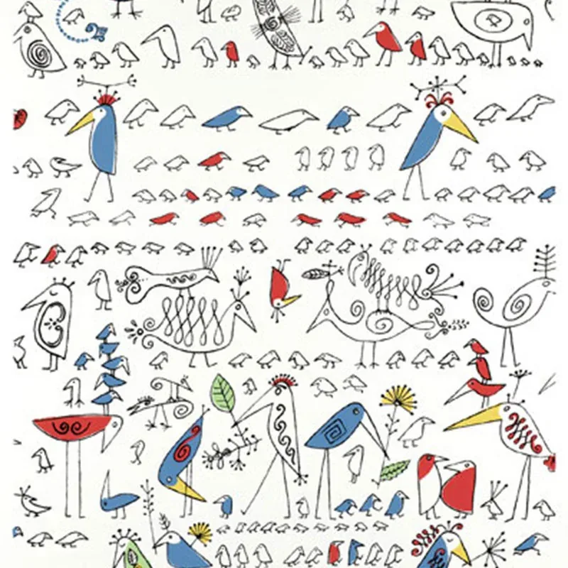 AVIARY fabric MULTI ON WHITE color by Schumacher