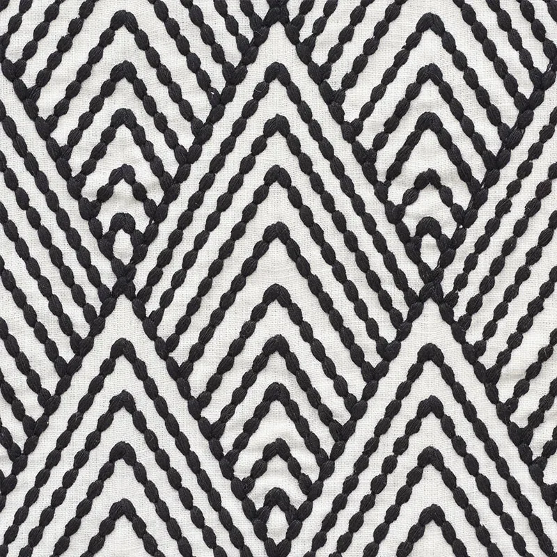 AVILA EMBROIDERY Fabric – BLACK | Schumacher | Wallpaper Twi AVILA EMBROIDERY fabric BLACK color by Schumacher