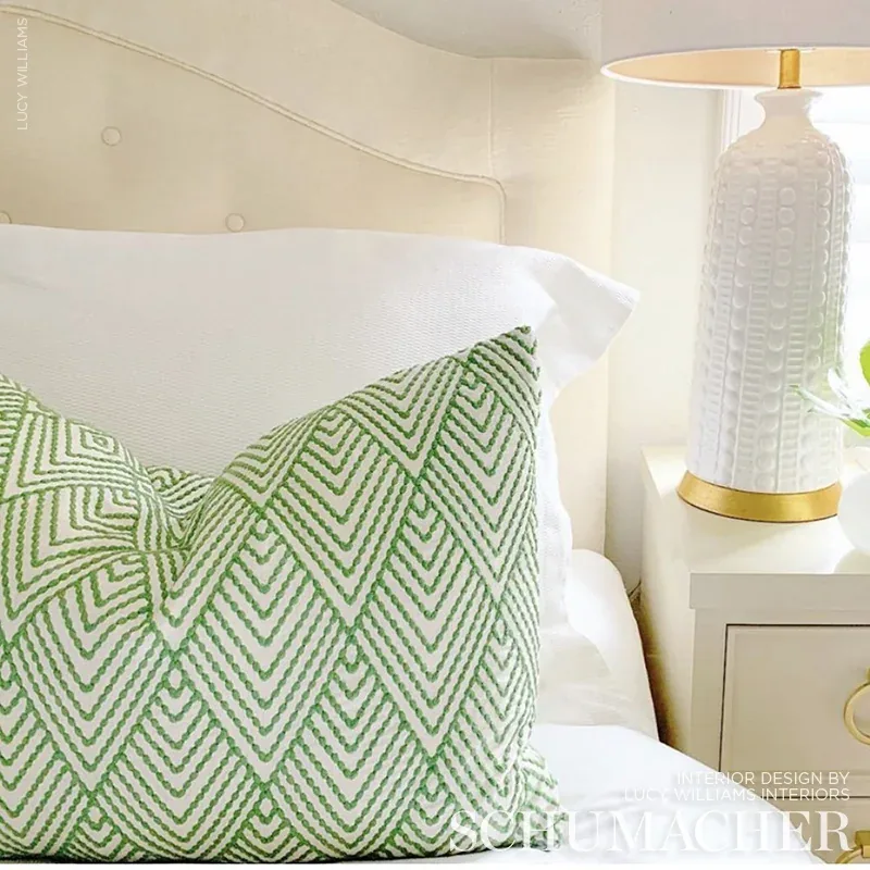 AVILA EMBROIDERY Fabric – GREEN | Schumacher | Wallpaper Twi AVILA EMBROIDERY fabric GREEN color by Schumacher