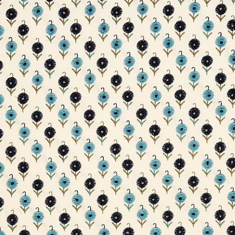 AVODICA EMBROIDERY fabric AEGEAN color by Schumacher