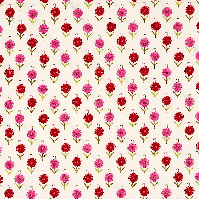 AVODICA EMBROIDERY fabric AZALEA color by Schumacher