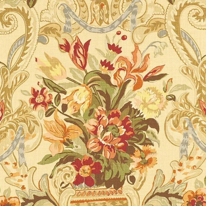 AYLESBURY VASE fabric SPICE color by Schumacher