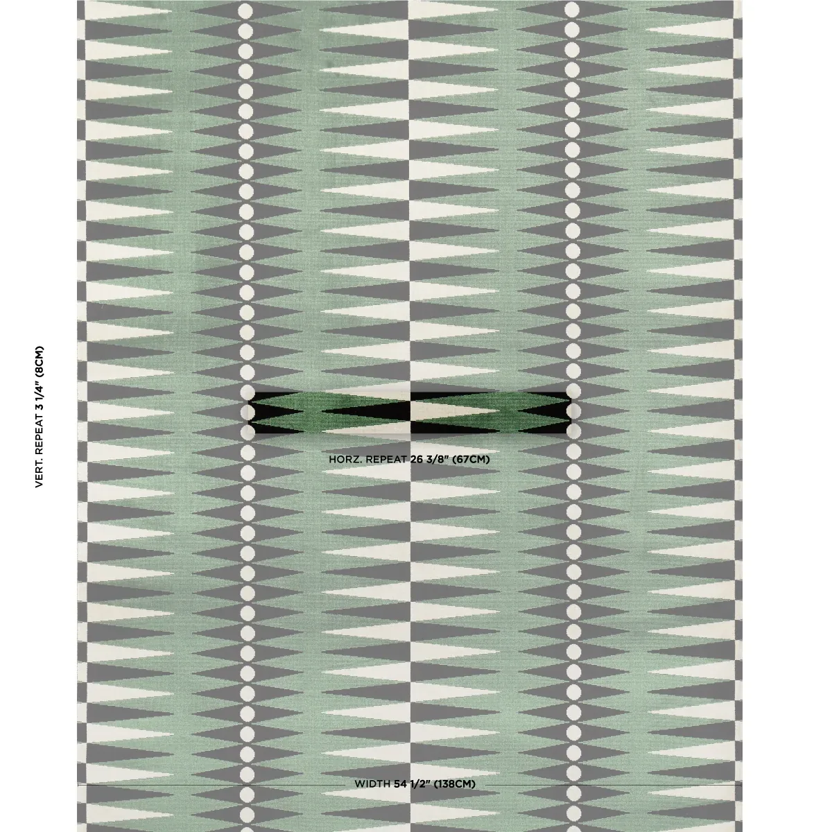 BACKGAMMON CUT VELVET fabric GREEN color by Schumacher