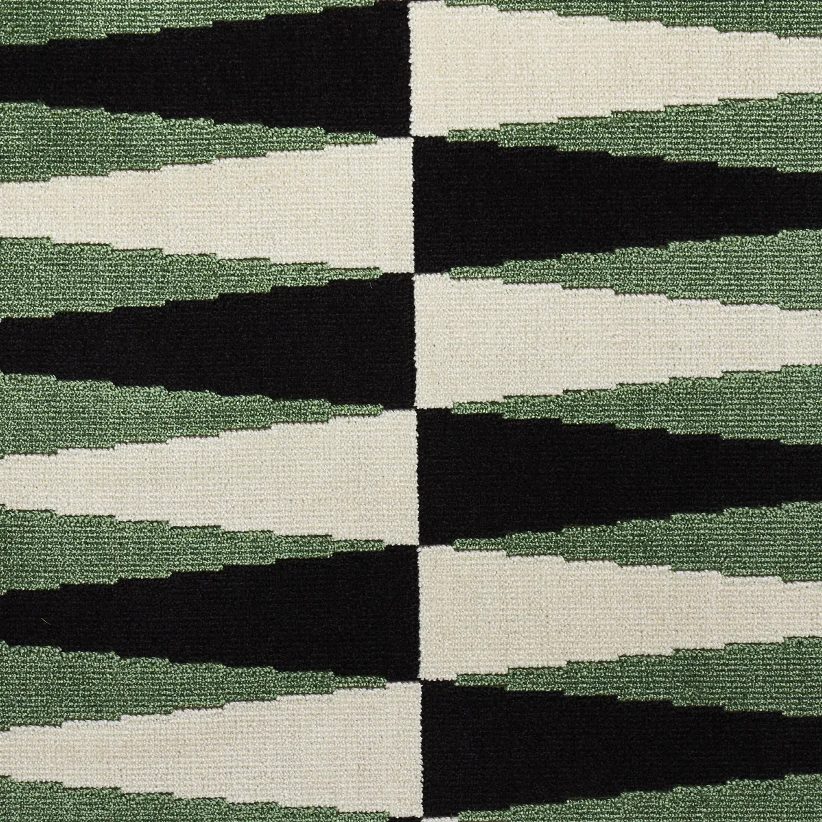BACKGAMMON CUT VELVET fabric GREEN color by Schumacher