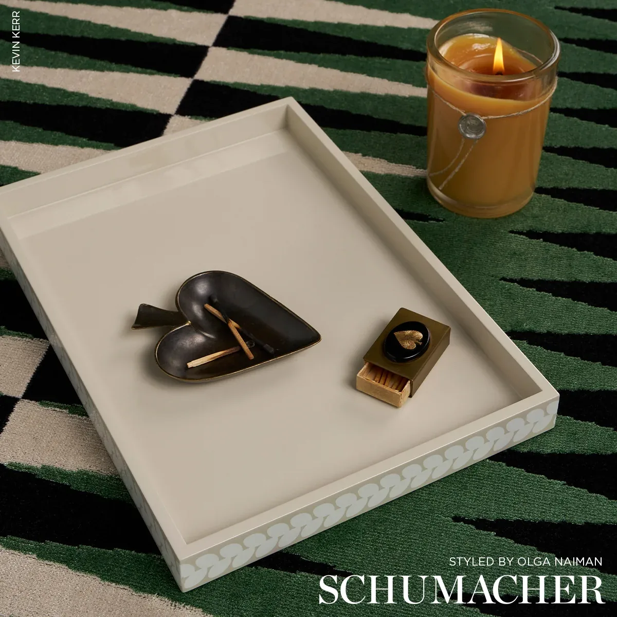 BACKGAMMON CUT VELVET fabric GREEN color by Schumacher