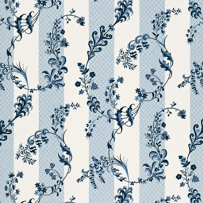 BAGATELLE fabric BLEU MARINE color by Schumacher