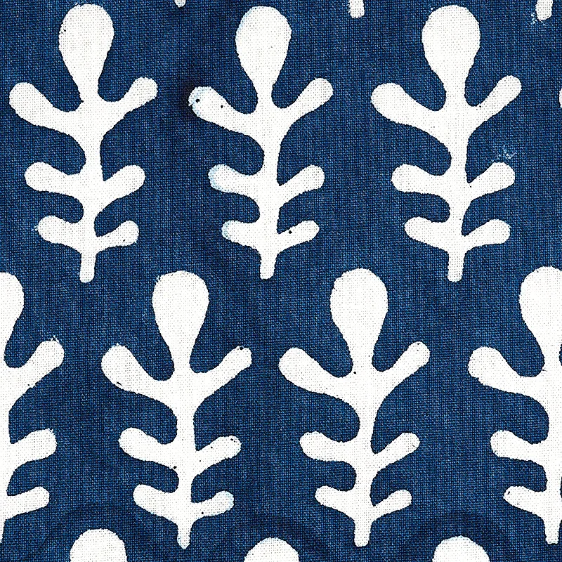 Bagru Hand Block Print fabric DARK BLUE color by Schumacher