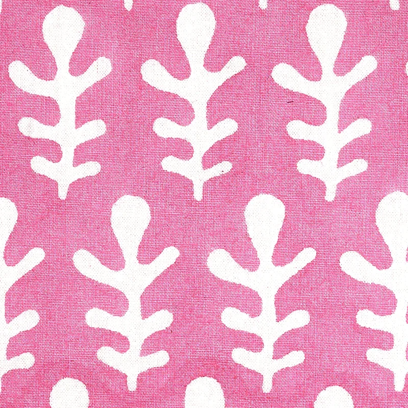 Bagru Hand Block Print Fabric – PINK | Schumacher | Wallpape Bagru Hand Block Print fabric PINK color by Schumacher
