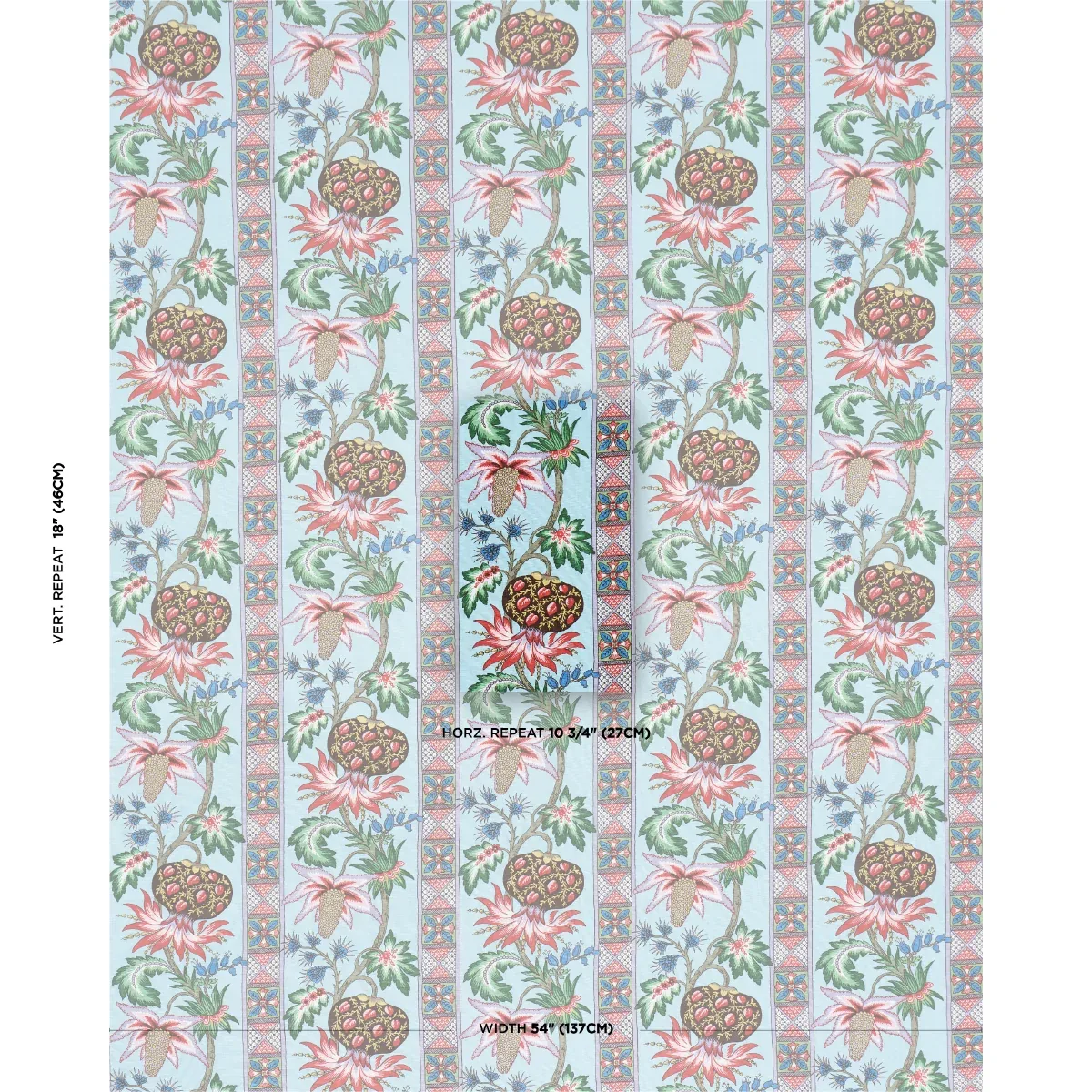 BAILEY BOTANICAL fabric AZURE color by Schumacher