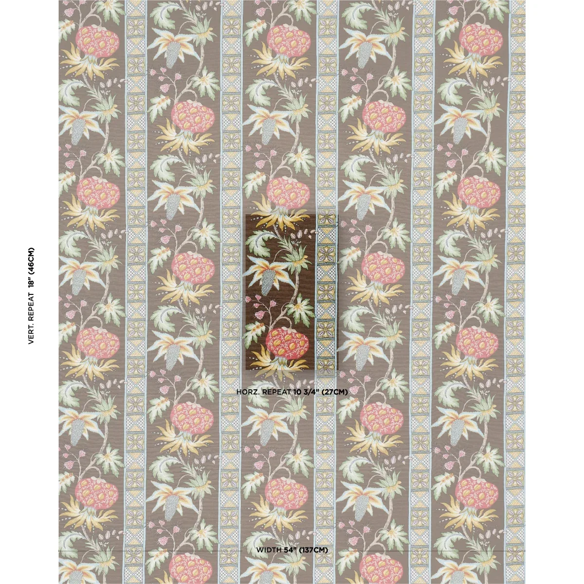 BAILEY BOTANICAL fabric CHOCOLATE color by Schumacher