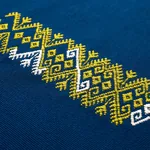BALAMIL HANDWOVEN PANEL Fabric – MULTI ON NAVY | Schumacher BALAMIL HANDWOVEN PANEL fabric MULTI ON NAVY color by Schumacher