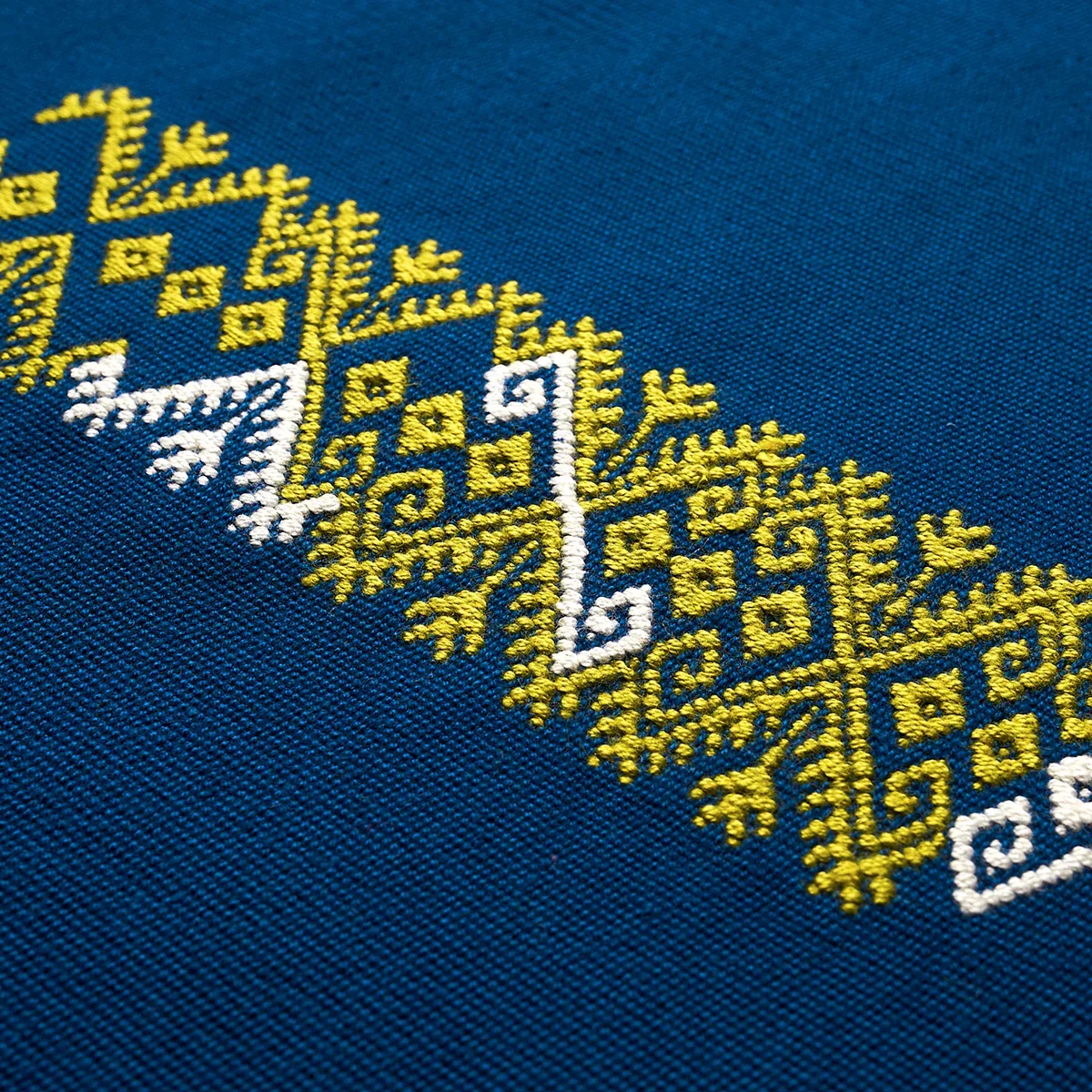 BALAMIL HANDWOVEN PANEL Fabric – MULTI ON NAVY | Schumacher BALAMIL HANDWOVEN PANEL fabric MULTI ON NAVY color by Schumacher
