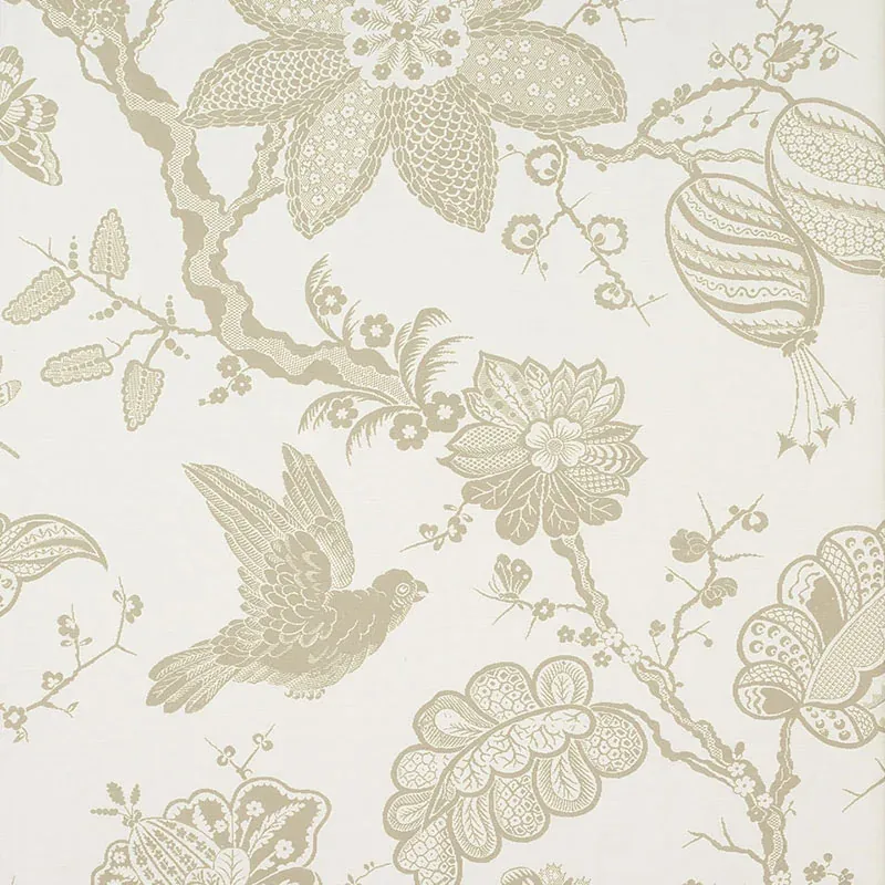 BALI VINE fabric SANDSTONE color by Schumacher