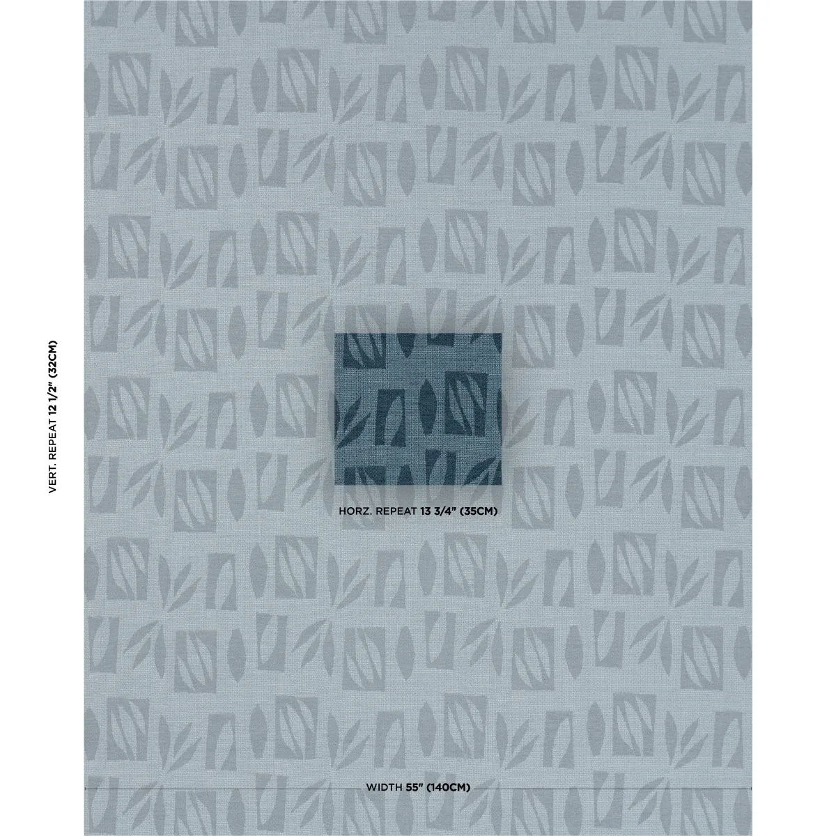 BANANA LEAF CUT OUT fabric BLUE color by Schumacher