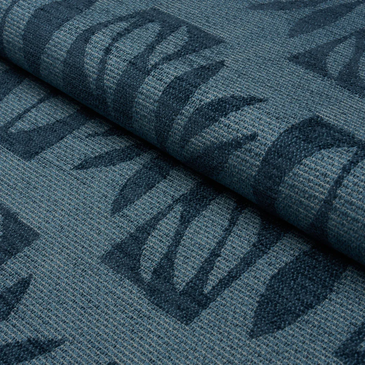 BANANA LEAF CUT OUT fabric BLUE color by Schumacher